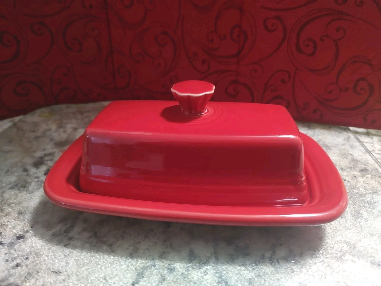 Fiestaware Scarlet Butter Dish Fiesta Red XL Extra Large Butter Dish