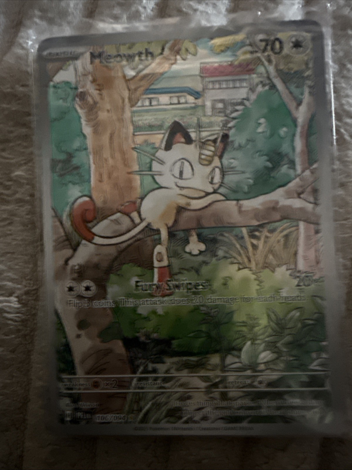Meowth 106 / 094  Pokemon Phantasmal Flames 2025  Near Mint  Illustration Rare