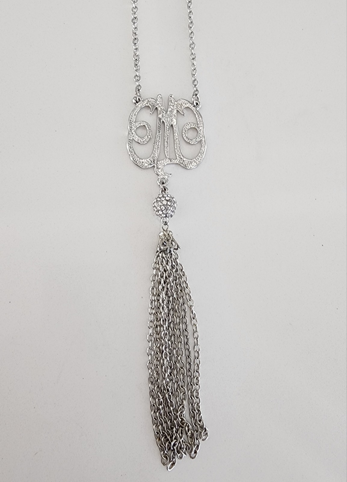 Preowned Statement 40" Silver Metal Initial M Pen… - image 4