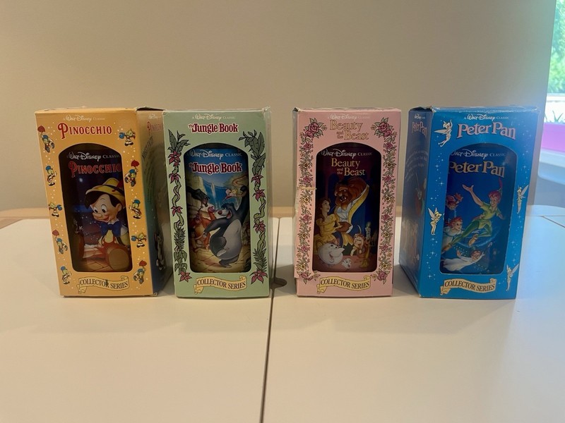 Disney 1994 Collector Cups: Pinocchio Jungle Book Beauty & the Beast Peter Pan