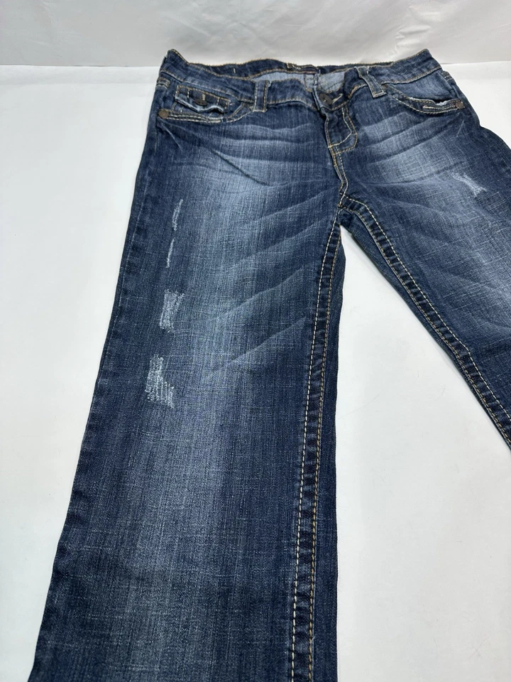 BU From Malibu Distressed Capri 牛仔裤女式青少年 9 码低腰牛仔布 — 第 4/4 张图片