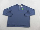 Peter Millar Quarter Zip Pullover Mens XL Navy Huntington Bank Golf Sweater NWT