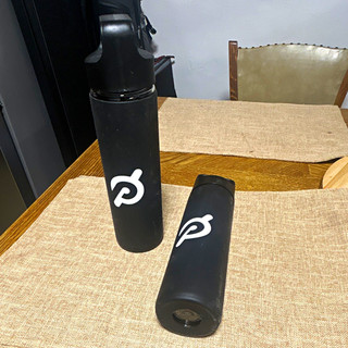 Set of 2 Peloton Black 24 oz Plastic Water Bottle Flip Top