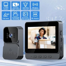 Smart Doorbell Chime w/ Visual Display Screen Safe for Kid Living Alone at Home