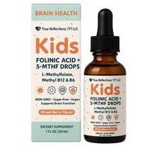 Folinic Acid Drops for Kids  Adults, Mixed Berry Flavor, 1 fl oz 30 mL 