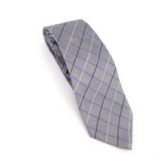 Brooks Brothers Makers Mens Tie Silk Gray Blue Plaid Made in USA Classic