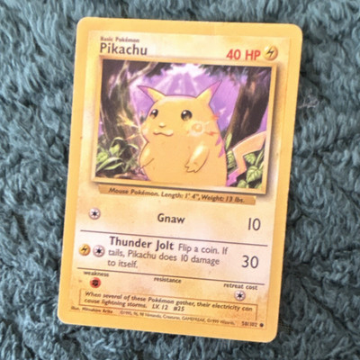 Pikachu Base Set 58/102 Common English 40 HP Unlimited