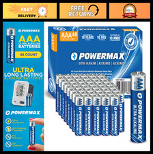 48-Count AAA Alkaline Batteries - Ultra Long Lasting, 10-Year Shelf Life, Reclos