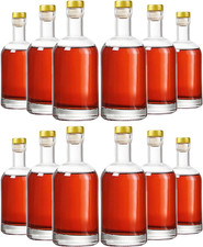 Clear Glass Bottles 12 Oz - 375Ml Pack of 12 for Wine Beverages Drinks Oil Vin