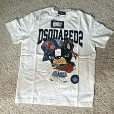 Dsquared2 Men s M White Graphic Logo Crew Nec...