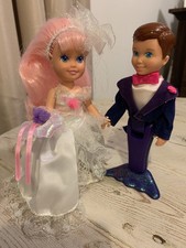 RARE! My Pretty Mermaid Doll Seaside Wedding Bride Groom 1991 Playskool