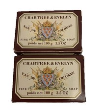  2 Crabtree and Evelyn 3.5oz Vintage Bar Soap Eau De Cologne NEW As pictured