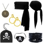 Pirate Costume Accessories Set, Men, Women, Kit, Hat, Eyepatch, Halloween Party