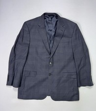 Jos A Bank Signature Gold Blazer Silk Wool Men's 44R Grey Plaid Professional