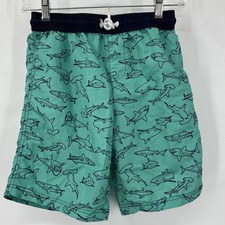 Tommy Bahama Swim Trunks Board Shorts Sharks Big Boys L 10/12 Blue