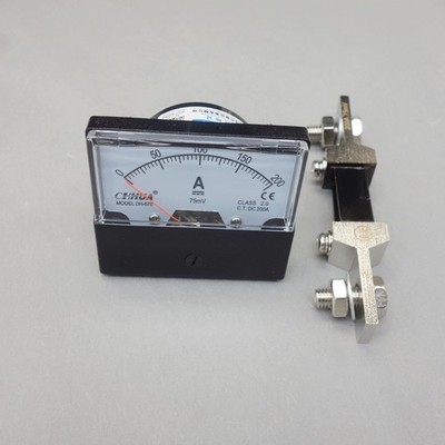 DC 200A  Analog Ammeter Panel AMP Current Meter DC 0-200A 60*70MM with Shunt