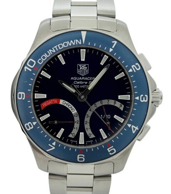 Tag Heuer 41mm Men's Aquaracer Calibre S Regatta Countdown CAF7110 Watch w/ B+P!