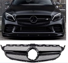 K&uuml;hlergrill Schwarz Glanz passt passend f&uuml;r Mercedes C W205 S205 MOPF nicht AMG