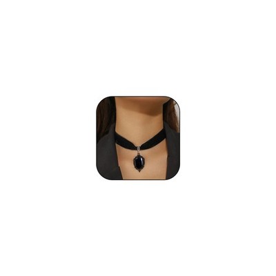 Vampir Halskette für Damen Schwarz Samt Goth Halskette für Damen Vintage Gothic V