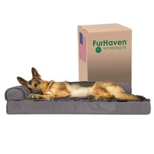 Furhaven Orthopedic Dog Bed for Large Dogs w/ Removable Bolsters  Washable C...