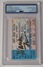 WARREN ZEVON Signed Autograph Auto 1999 Ticket Stub Slab PSA JSA