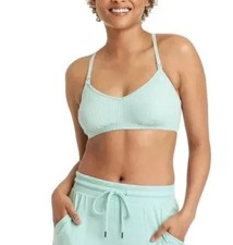 Women s Auden Green Ribbed Racerback Cotton Nursing Bralette M NEW