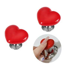 2 PCS Red Toilet Button Pusher Top Flusher Helper for Women with Long Nails