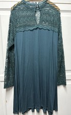 New M&S Collection Green Lace Swing Dress Sz UK 18