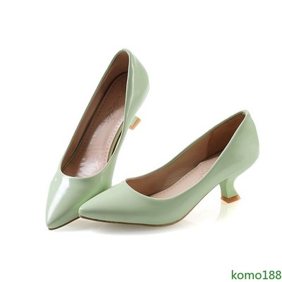 light green dress shoes women Womens pointed toe slip on Low kitten Heel OL party Pumps Tigra Tigra