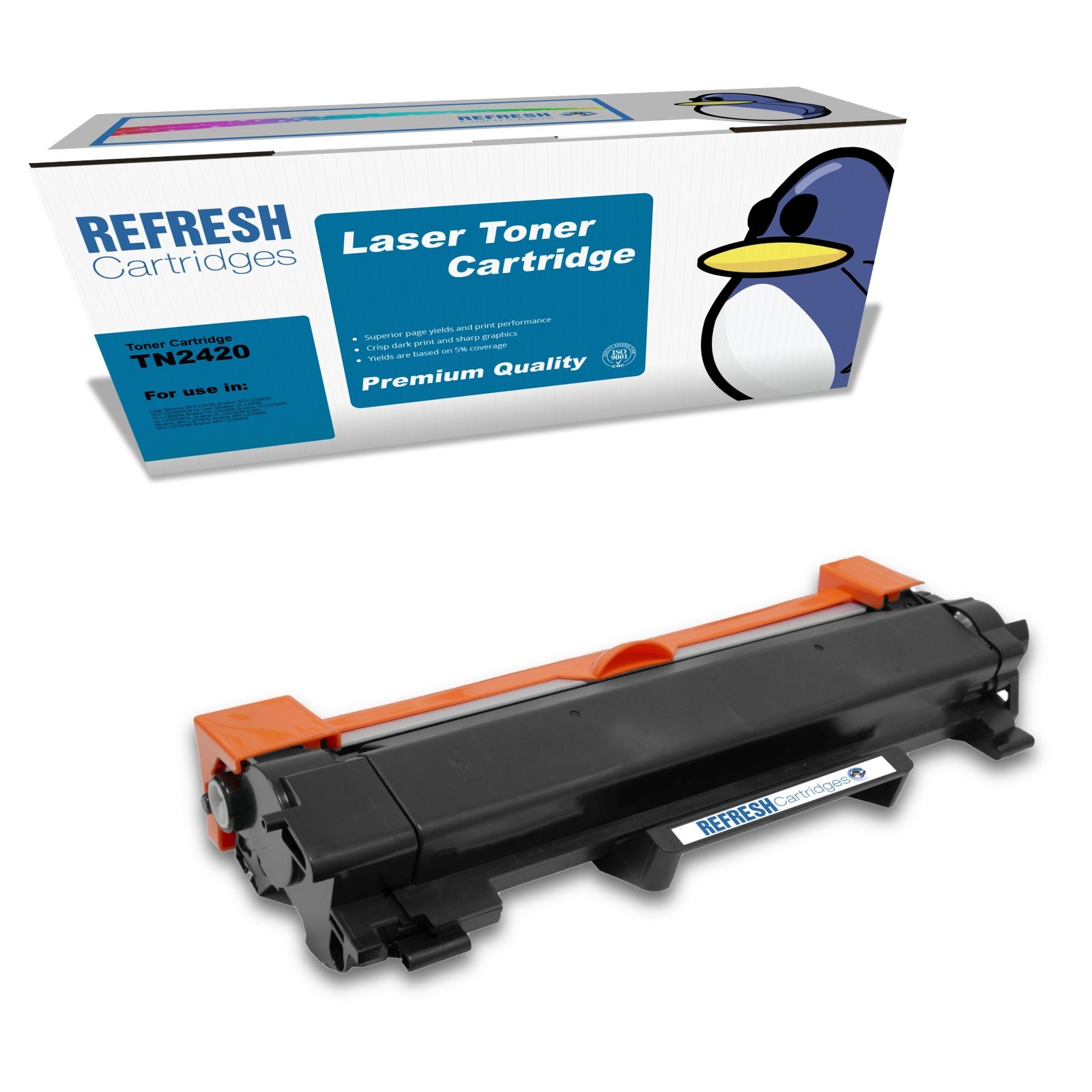 Refresh Cartridges Black TN2420 Toner Compatible With Brother Printers