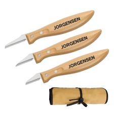 3-Piece Wood Carving Tools, Stainless Steel Whittling Knife Set with Canvas P...