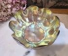 Louis Comfort Tiffany Favrile Art Glass Iridescent Finger Bowl Ruffled 4.5" LCT