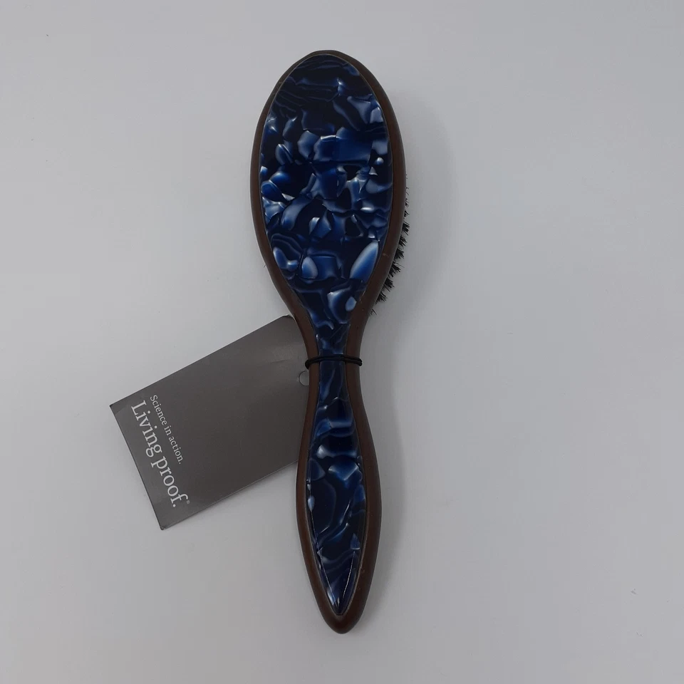 Щетка для волос гладкий кабан деревянная щетина живая доказательство стандартный размер синий коричневый новый - Изображение 2 из 4