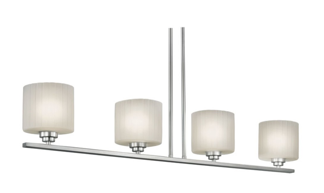 Nickel 4-Light 45 Inch Linear Chandelier by Forte Lighting 2626-04
