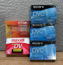 Mini Digital Video Cassette Tapes Lot of 4 Blank 60 Minute Maxell TDK Sony NEW