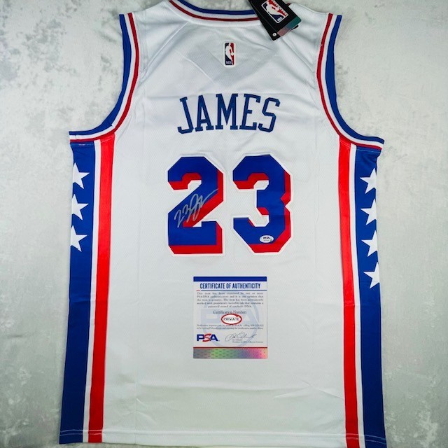 No Reserve PSA LeBron James Signed Jersey 76ers NBA White Autograph Certified view 1