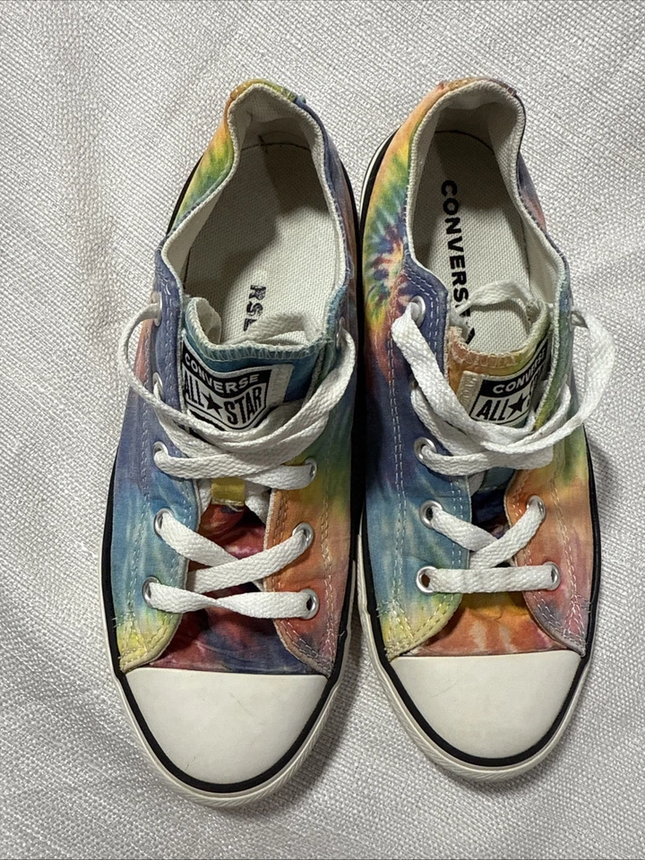 Converse All-Star Chuck Taylor Shoes Tie-Dye Rainbow Multicolor Size 3 Youth - Image 3 of 4