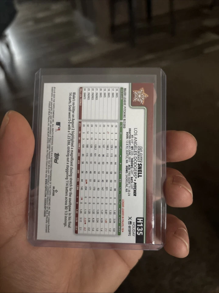 2025 Topps Holiday #H135 Blake Snell Holiday Back SP Los Angeles Dodgers Foto 2 de 2