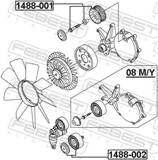 Fits FEBEST 1488-002 PULLEY IDLER