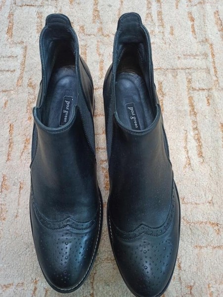 Women Paul Green Ankle Boots Black Leather 40 #C44J