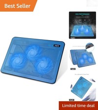 Laptop Cooling Pad 15.6-17 Inch USB Powered 3 Fan Slim Portable Blue