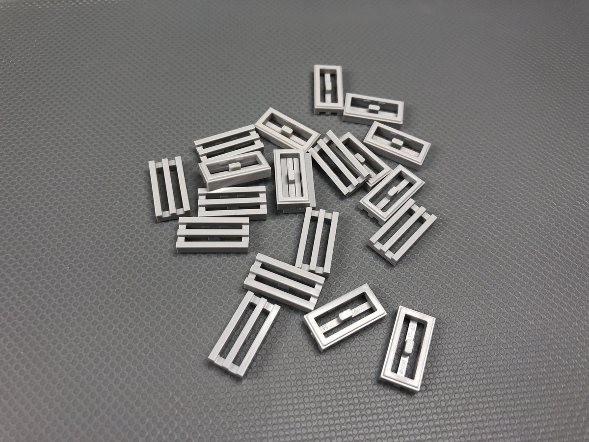 LEGO 1x2 TILE with Grille Grill Plates x20 - 2412B Light Bluish