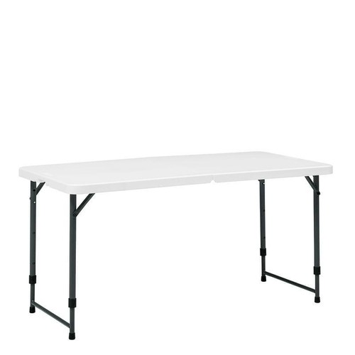 Adjustable Height Folding Table Portable Stain Resistant Outdoor Indoor Use - Picture 12 of 16