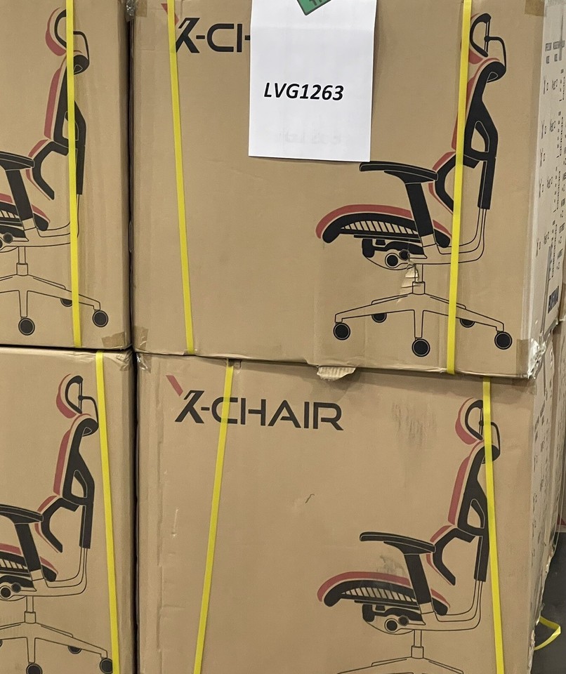 XChair X4 High End Executive Chair, Red Leather with Headrest eBay