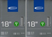 "2X Schwalbe Av 5 Schlauch 18\" 40/47-355 Autoventil 40Mm AV5 32-369 37-390 37-400"