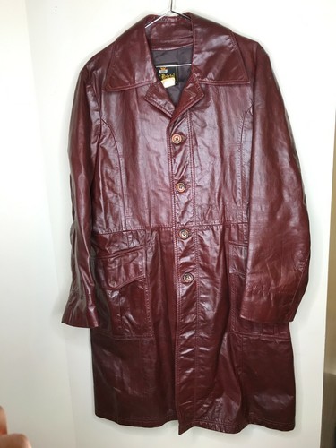 Leather Jacket Coat Overcoat 44 