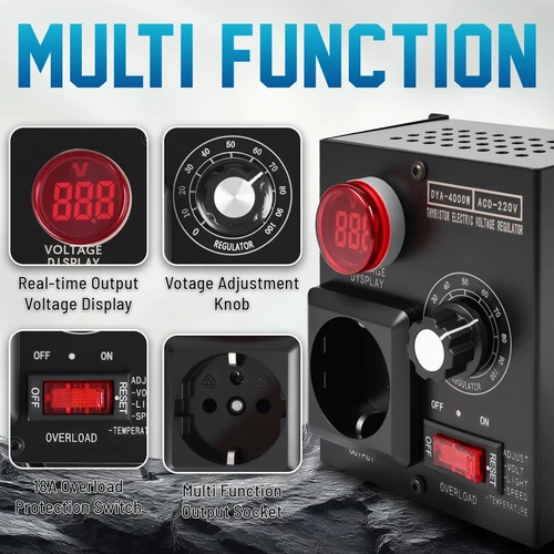 Drehzahlregler Wechselstrom SCR Spannungsregler AC 230V 9A 4000W Leistungsregler - Bild 11 von 16