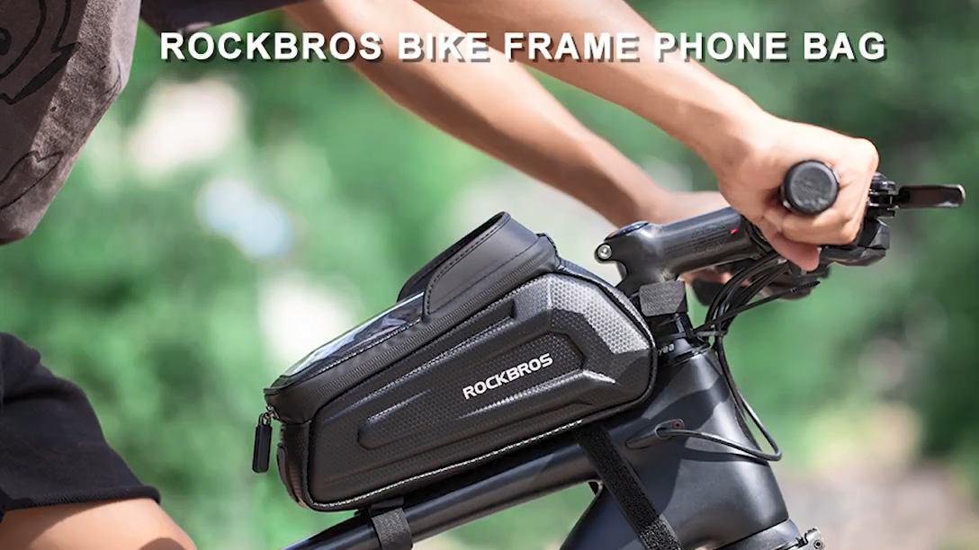 ROCKBROS Bike Frame Bag MTB Phone Bag Front Top Tube Bag Hard Shell 6.8