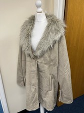 Gabriella Vincenza Faux Suede Coat Faux Fur Women's Various Sizes New (style F)