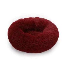 Donut Plush Pet Dog Cat Bed Fluffy Soft Warm Calming Bed Sleeping Kennel Nest